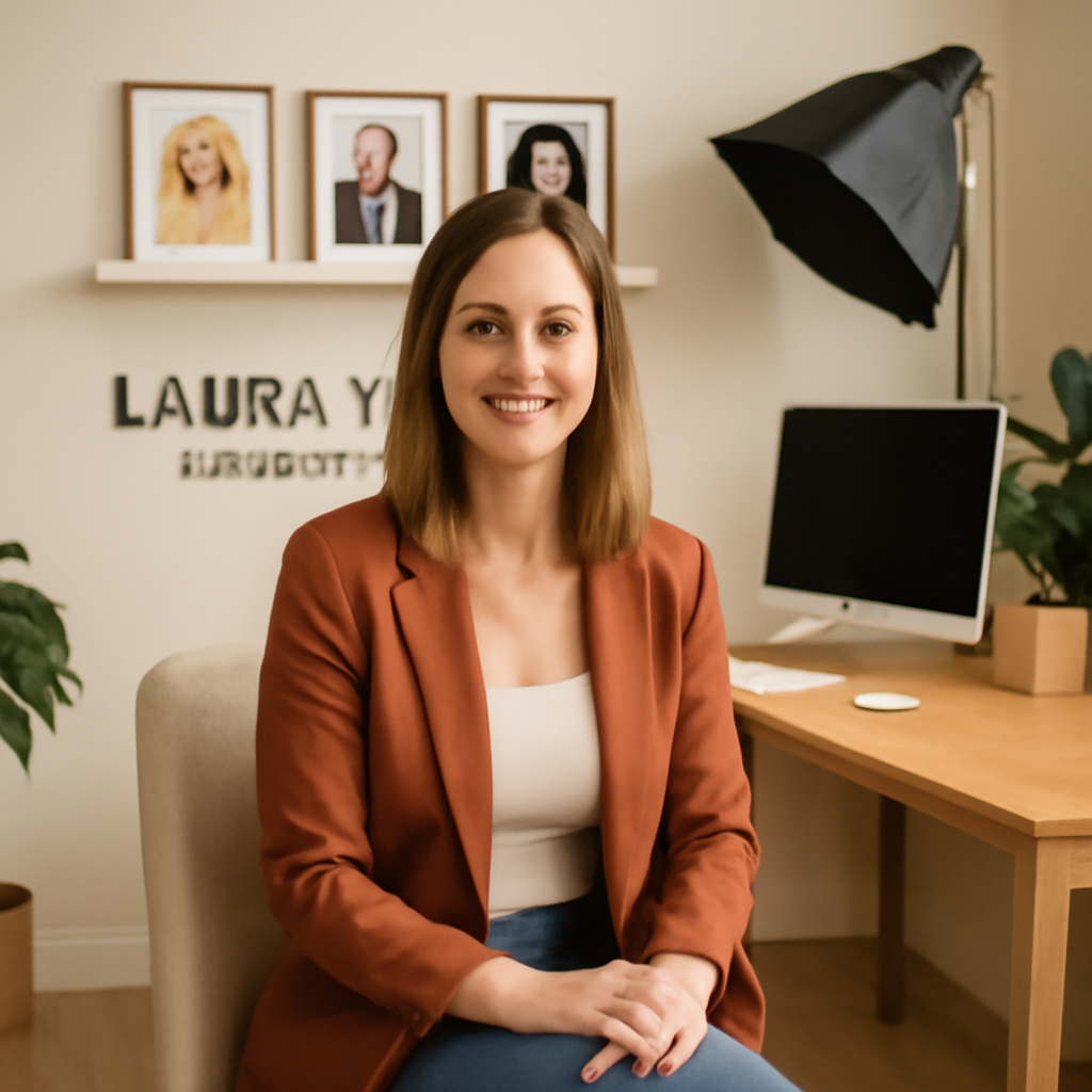 Portrait of Laura Rhodes, professional brand photographer in natural light